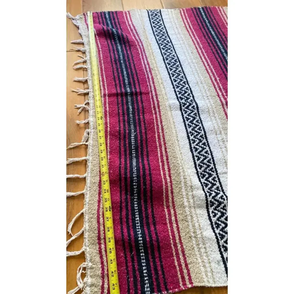 Falsa Serape ONW-Magenta West Southwest Southwestern Mexican Blanket Afghan